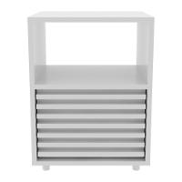 Mesa De Cabeceira 38,3cm Com 1 Gaveta Ripada Multimóveis Cr35246 Branco - 1
