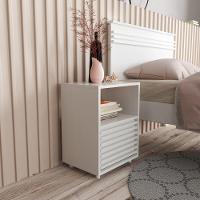 Mesa De Cabeceira 38,3cm Com 1 Gaveta Ripada Multimóveis Cr35246 Branco - 2