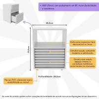 Mesa De Cabeceira 38,3cm Com 1 Gaveta Ripada Multimóveis Cr35246 Branco - 6