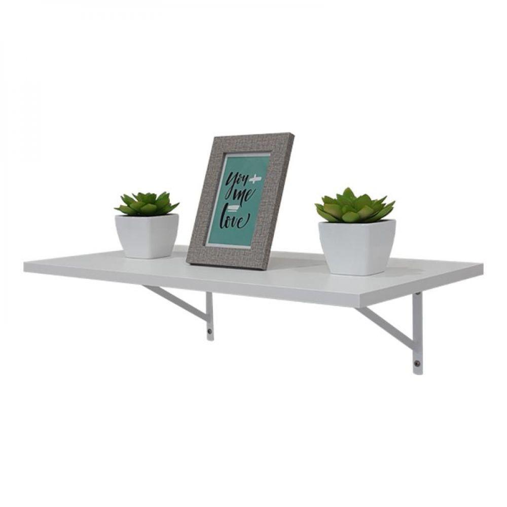 Prateleira 80 X 30cm Branca Com Mão Francesa - 5