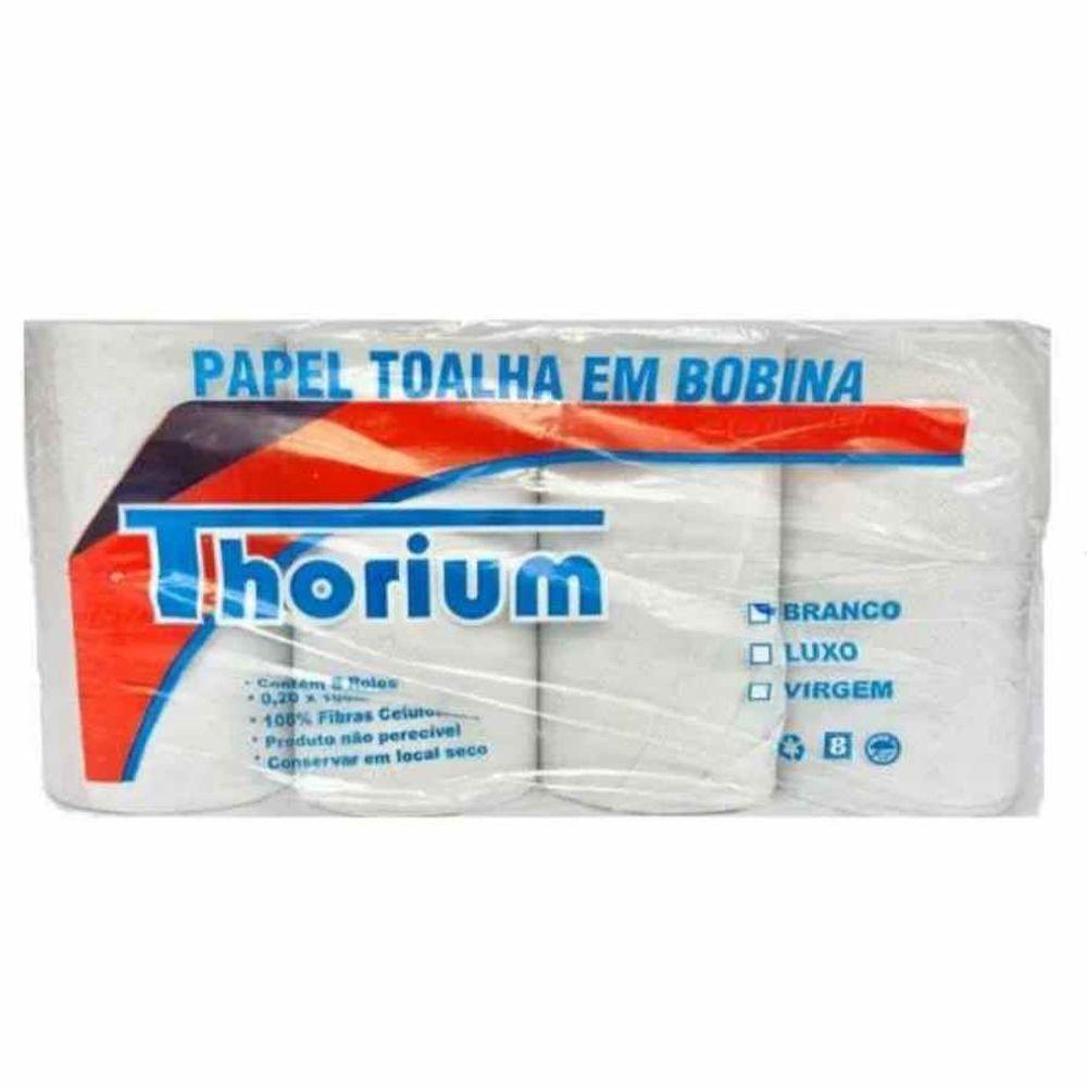 Papel Toalha Bobina Branco 25x50 Com 8 Rolos Thorium - 1