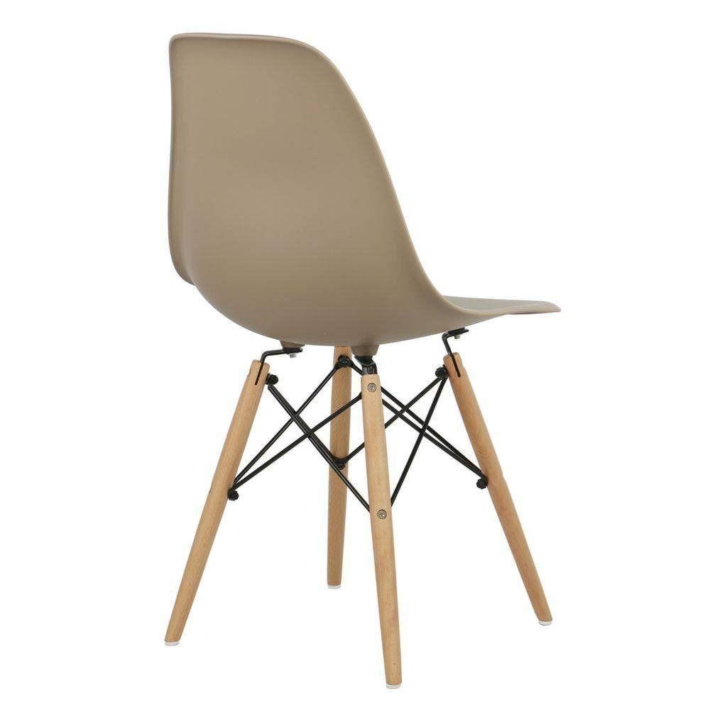 Kit 04 Cadeiras Decorativas Eiffel Charles Eames F03 Nude Com Pés De Madeira - Lyam Decor - 3