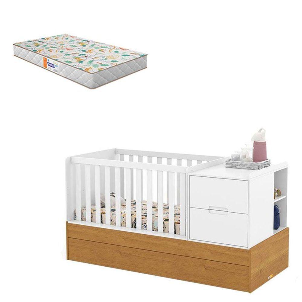 Berço Americano Multifuncional Formare Branco Freijó Com Colchão Gazin - Matic - 1