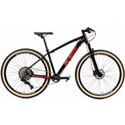 Bicicleta 29 Ksw Xlt 12v Freios Hidráulicos 1x12v Trava No Ombro Pneu Bege - Preto-vermelho-laranja Tam.19