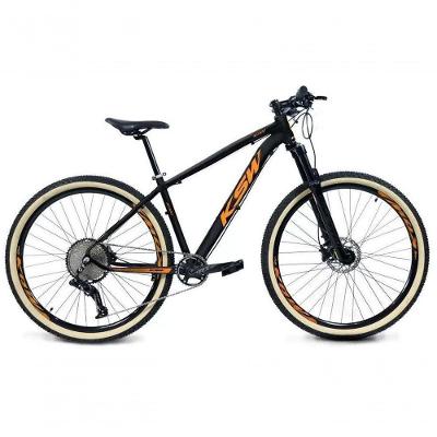 Bicicleta 29 Ksw Xlt 12v Freios Hidráulicos 1x12v Trava No Ombro Pneu Bege - Preto-laranja Tam.19