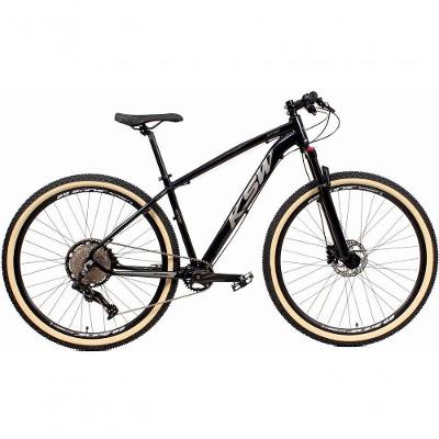 Bicicleta 29 Ksw Xlt 12v Freios Hidráulicos 1x12v Trava No Ombro Pneu Bege - Preto-prata Tam.19