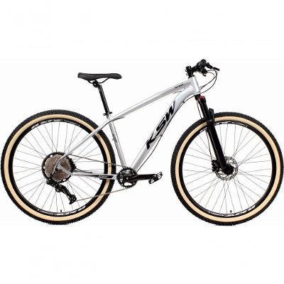 Bicicleta 29 Ksw Xlt 12v Freios Hidráulicos 1x12v Trava No Ombro Pneu Bege - Prata Tam.17