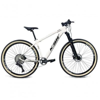 Bicicleta 29 Ksw Xlt 12v Freios Hidráulicos 1x12v Trava No Ombro Pneu Bege - Branco Tam.19