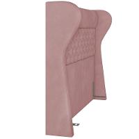 Kit Cabeceira Cama Box Casal 140cm Madrid Com Puff Recamier Santorini Veludo Rosê - 2