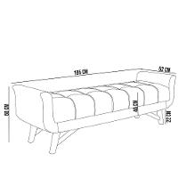 Kit Cabeceira Cama Box Paris 195cm Com Puff Recamier Itália P05 Bouclê Creme - 3