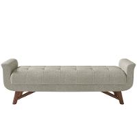 Kit Cabeceira Cama Box Paris 195cm Com Puff Recamier Itália P05 Bouclê Creme - 9