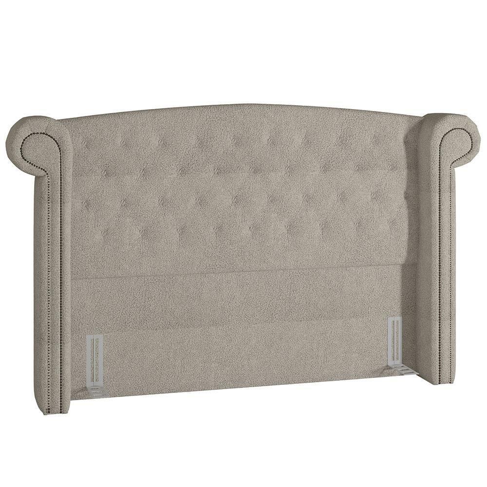 Cabeceira Cama Box Casal 140cm Sofia Bouclê Creme - 1