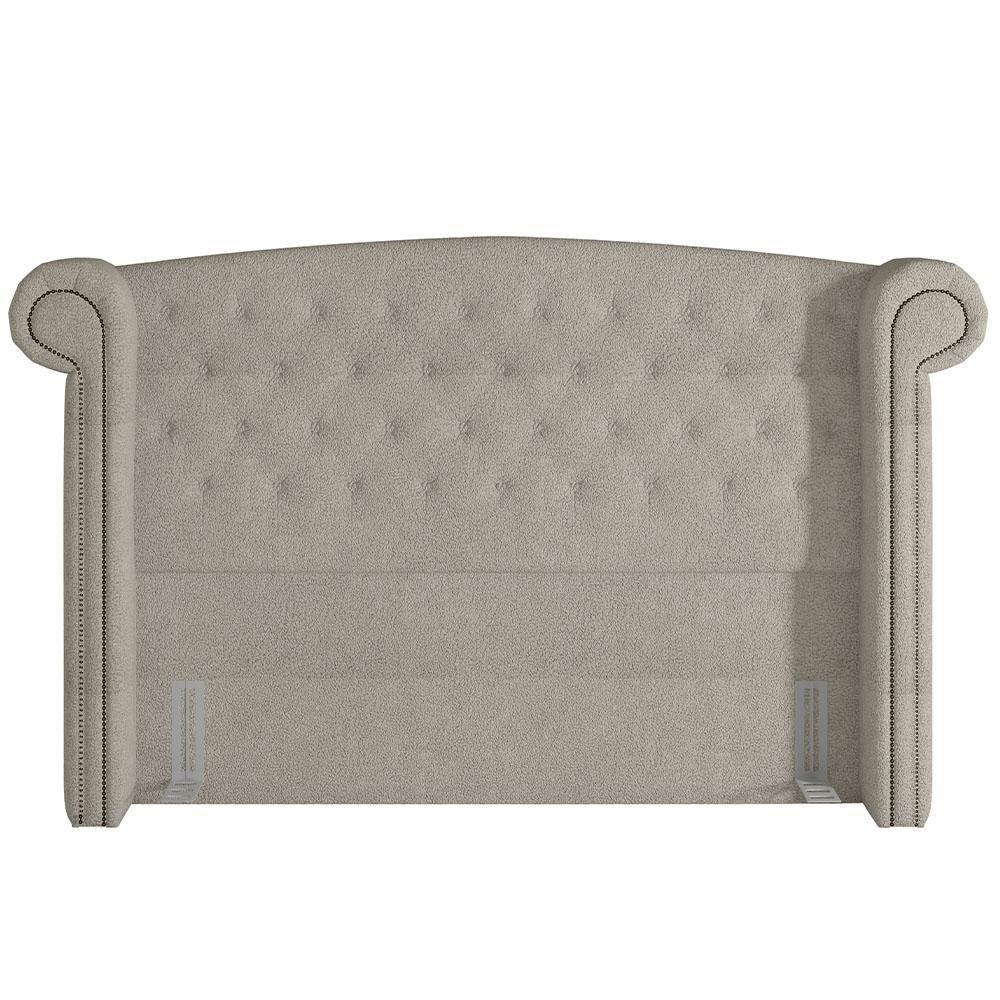 Cabeceira Cama Box Casal 140cm Sofia Bouclê Creme - 4
