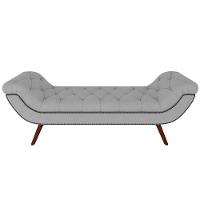 Kit Cabeceira Cama Box Casal 160cm Madrid Com Puff Recamier Santorini Veludo Cinza - 2