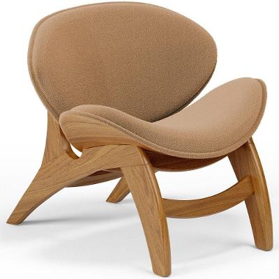 Poltrona Decorativa Orgânica Sala Living Kadosh L02 Bouclê Mostarda