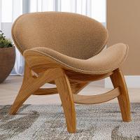 Poltrona Decorativa Orgânica Sala Living Kadosh L02 Bouclê Mostarda - 3