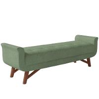 Puff Recamier Decorativo Com Pés Em Madeira 195cm Itália P05 Bouclê Oliva - 1