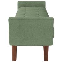 Puff Recamier Decorativo Com Pés Em Madeira 195cm Itália P05 Bouclê Oliva - 2