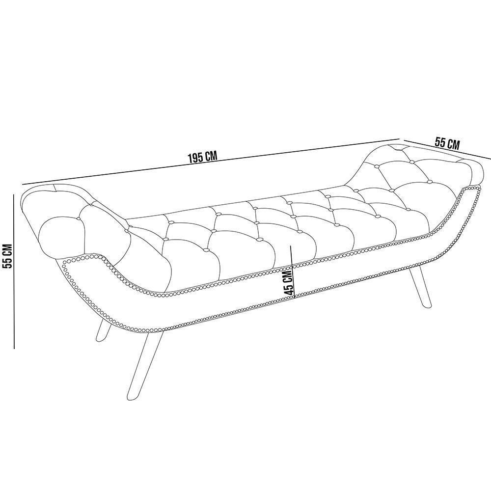 Kit Cabeceira Cama Box Casal 195cm Madrid Com Puff Recamier Santorini Couríssimo Marrom - 8