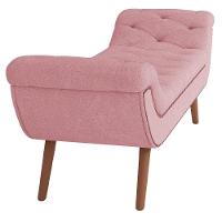 Kit Cabeceira Cama Box Casal 195cm Madrid Com Puff Recamier Santorini Bouclê Rosê - 5