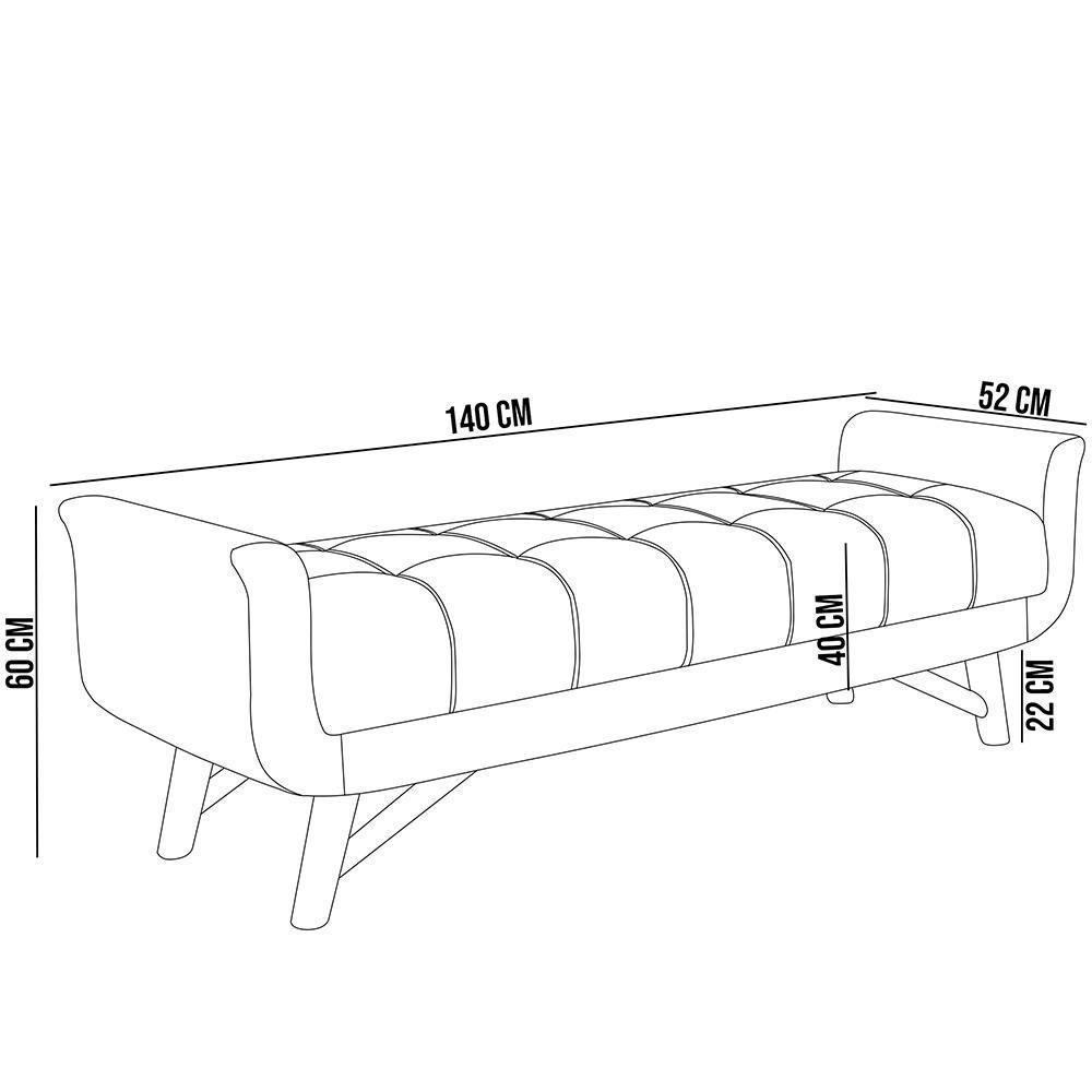Kit Cabeceira Cama Box Paris 140cm Com Puff Recamier Itália P05 Bouclê Terracota - 3