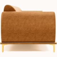 Sofá 3 Lugares Kiev 210cm D02 Base Castanho Pés D'ouro Couríssimo Whisky B-90 - 3