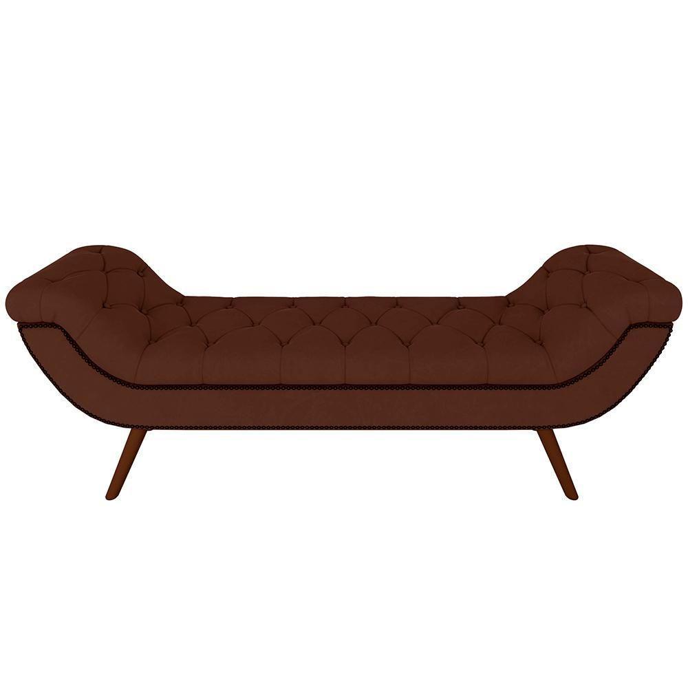 Kit Cabeceira Cama Box Casal 195cm Madrid Com Puff Recamier Santorini Veludo Marrom - 9