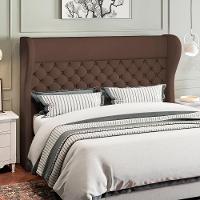 Kit Cabeceira Cama Box Casal 195cm Madrid Com Puff Recamier Santorini Veludo Marrom - 8