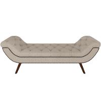 Kit Cabeceira Cama Box Casal 195cm Madrid Com Puff Recamier Santorini Linho Creme - 9