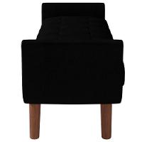 Puff Recamier Decorativo Com Pés Em Madeira 195cm Itália Bouclê Preto - 2