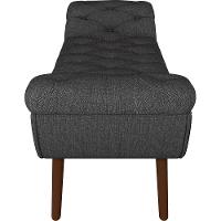 Kit Cabeceira Cama Box Casal 195cm Madrid Com Puff Recamier Santorini Linho Chumbo - 5