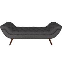 Kit Cabeceira Cama Box Casal 195cm Madrid Com Puff Recamier Santorini Linho Chumbo - 9