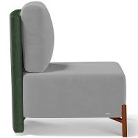 Poltrona Decorativa Sala Estar Living Pés Madeira Hungria L02 Couríssimo Verde Suede Cinza - Lyam - 3