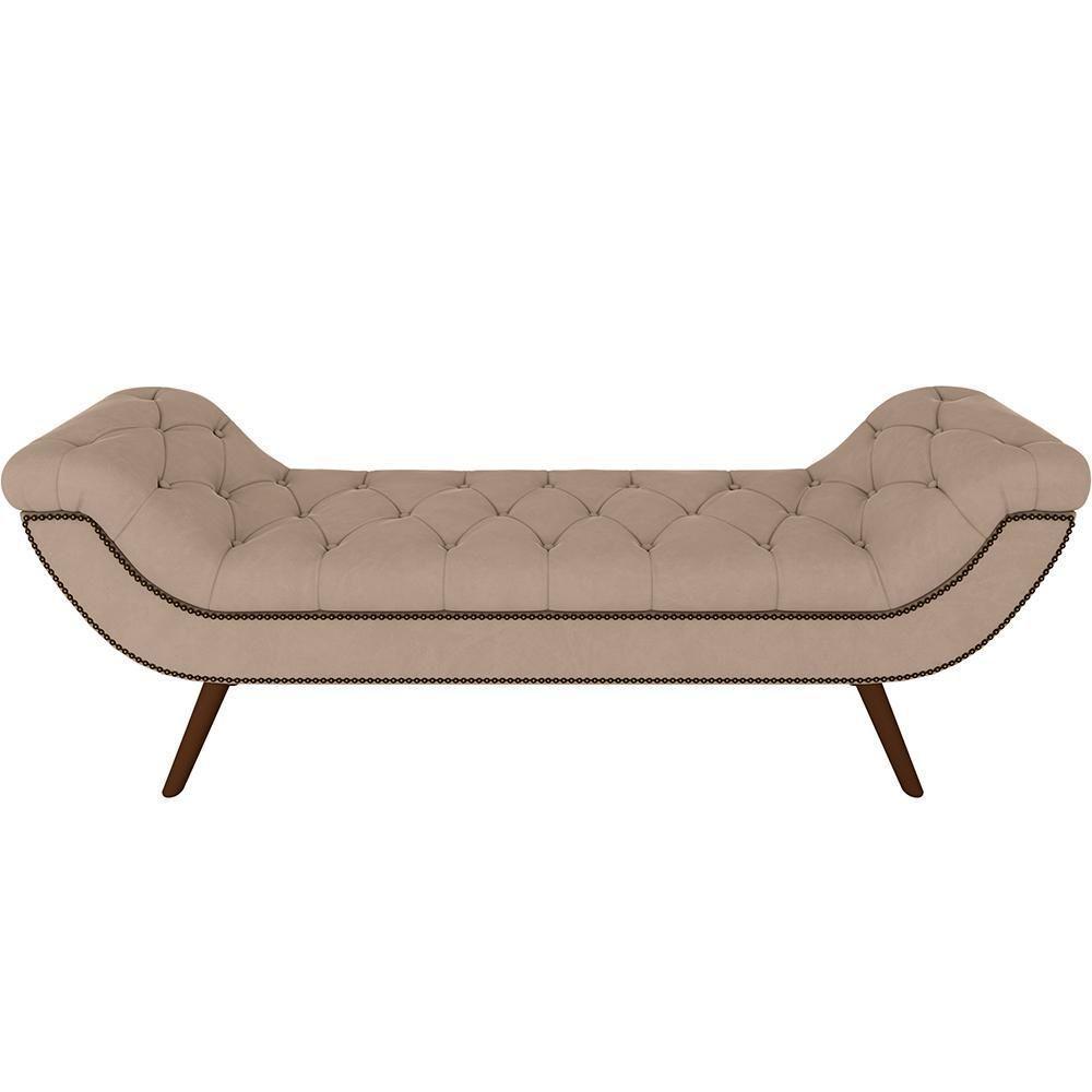 Kit Cabeceira Cama Box Casal 160cm Madrid Com Puff Recamier Santorini Veludo Bege - 9