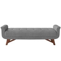 Puff Recamier Decorativo Com Pés Em Madeira 195cm Itália P05 Bouclê Cinza