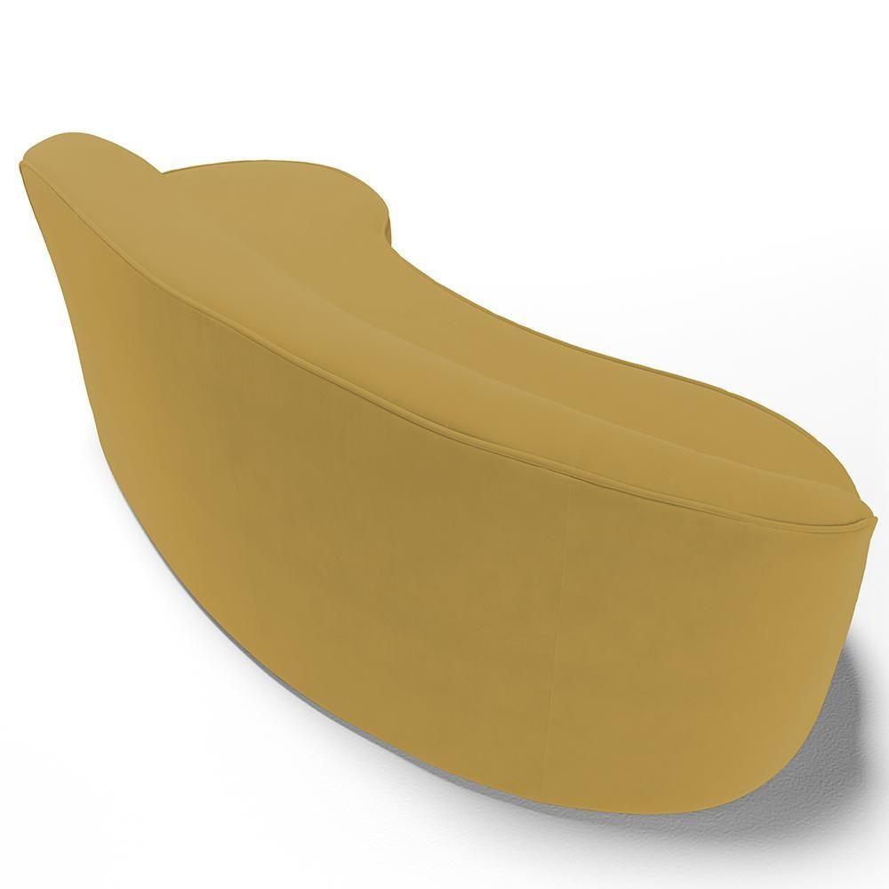 Sofá 4 Lugares Curvo Living Firenze Direito D02 Veludo Mostarda 260cm C-279 - Lyam - 8