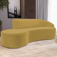 Sofá 4 Lugares Curvo Living Firenze Direito D02 Veludo Mostarda 260cm C-279 - Lyam - 6