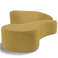 Sofá 4 Lugares Curvo Living Firenze Direito D02 Veludo Mostarda 260cm C-279 - Lyam - 7