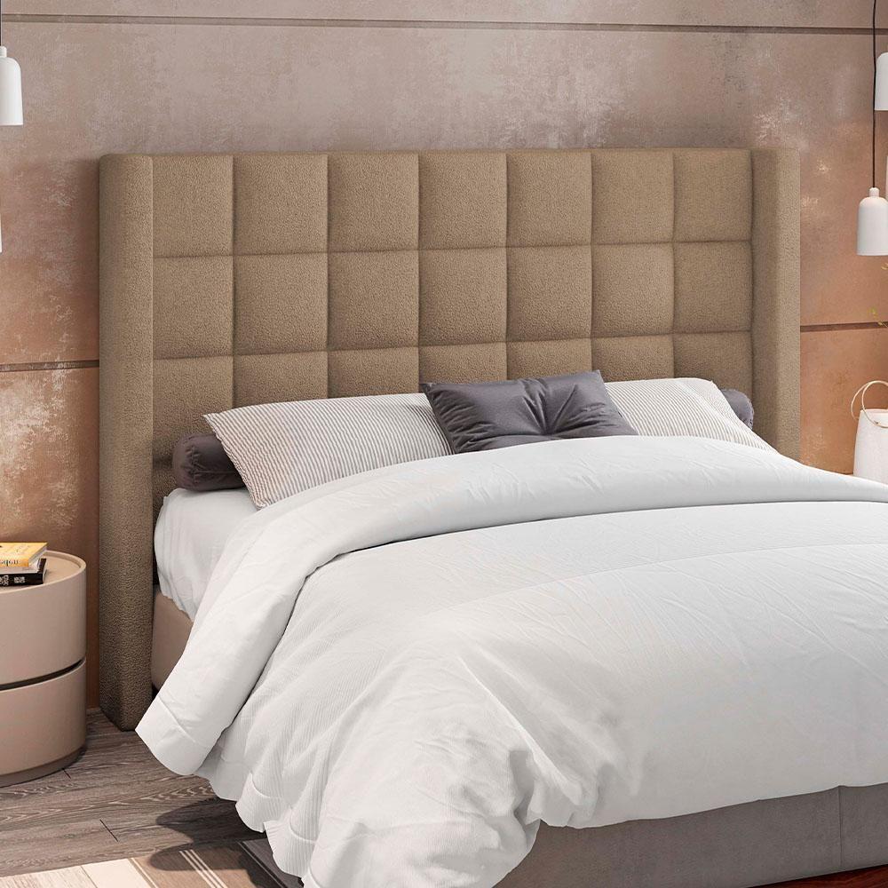 Cabeceira Cama Box Casal 195cm P05 Paris Bouclê Bege - 3