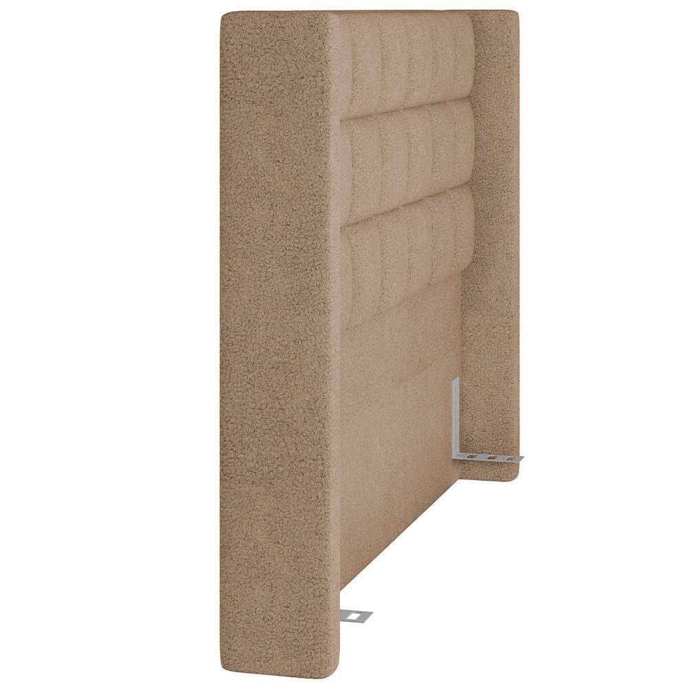 Cabeceira Cama Box Casal 195cm P05 Paris Bouclê Bege - 4