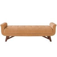 Puff Recamier Decorativo Com Pés Em Madeira 140cm Itália P05 Bouclê Mostarda