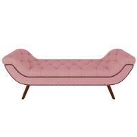 Kit Cabeceira Cama Box Casal 160cm Madrid Com Puff Recamier Santorini Veludo Rosê - 9