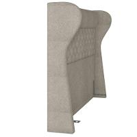 Kit Cabeceira Cama Box Casal 160cm Madrid Com Puff Recamier Santorini Bouclê Creme - 2