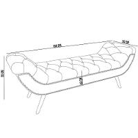 Kit Cabeceira Cama Box Casal 160cm Madrid Com Puff Recamier Santorini Bouclê Creme - 3