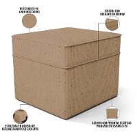 Poltrona De Amamentação Com Balanço E Puff Mavie L02 Linho Bege Escuro - 5