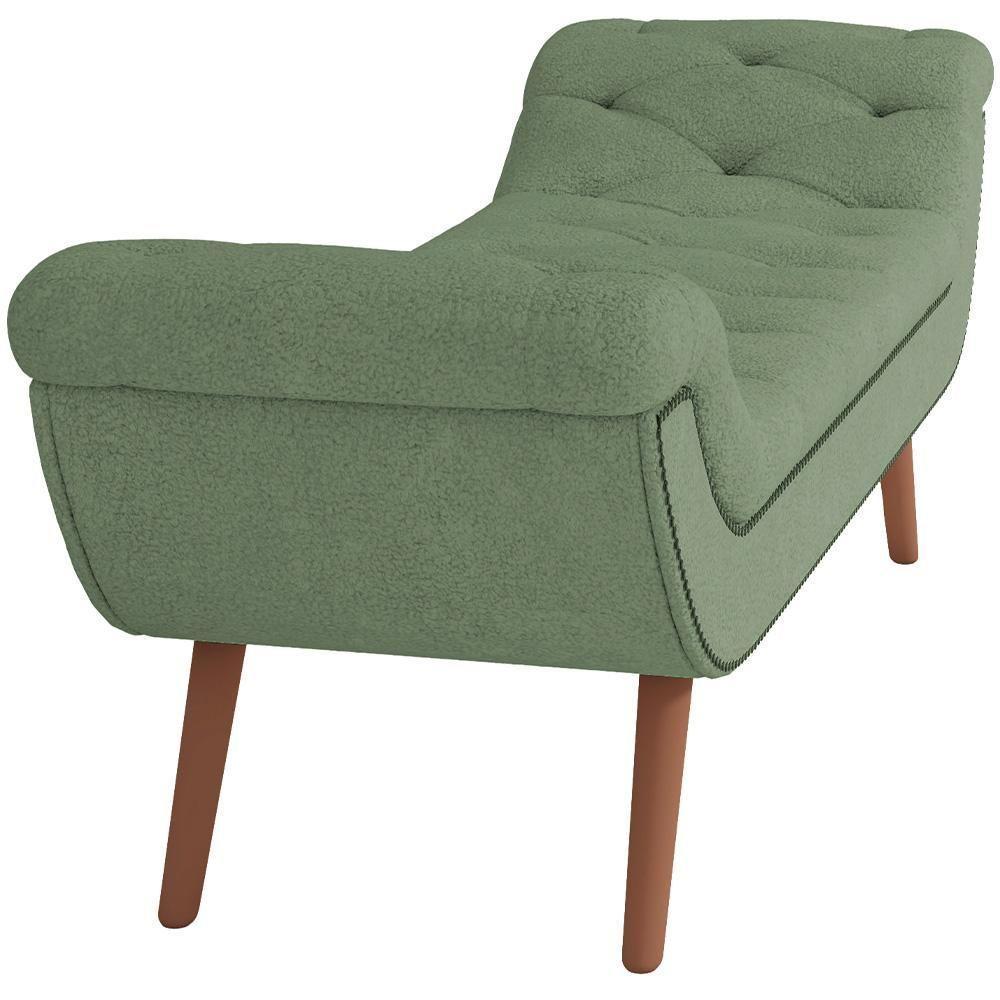 Kit Cabeceira Cama Box Casal 195cm Madrid Com Puff Recamier Santorini Bouclê Oliva - 5