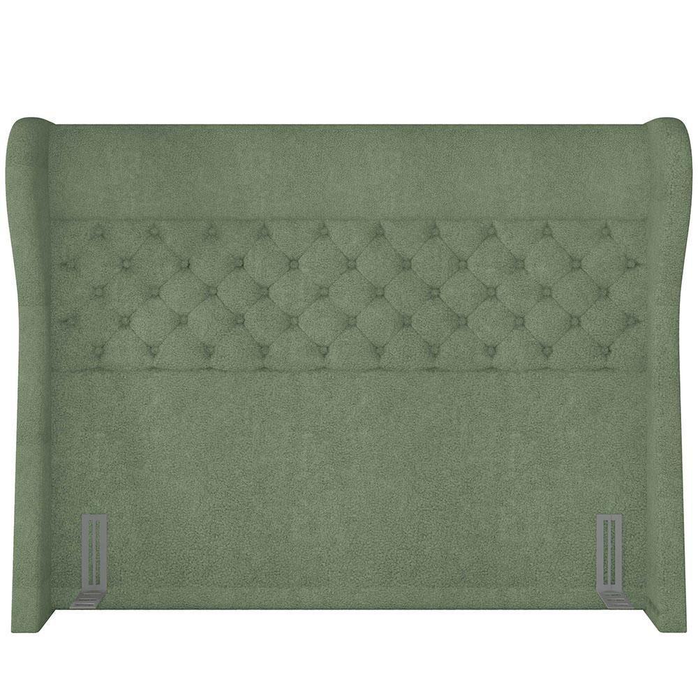 Kit Cabeceira Cama Box Casal 195cm Madrid Com Puff Recamier Santorini Bouclê Oliva - 6