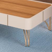 Painel Para Tv 85 Pol Zurick E Mesa De Centro Harmony B01 Cinamomo Off White