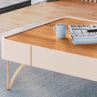 Painel Para Tv 85 Pol Zurick E Mesa De Centro Harmony B01 Cinamomo Off White - 5