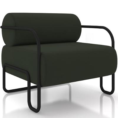 Poltrona Decorativa Pés Industrial Moscou K01 Veludo Verde